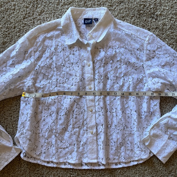 NEW Gap Cropped White Lace Shirt XS - Picture 10 of 11